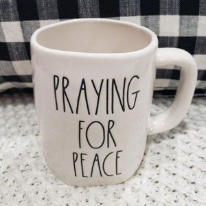 Rae Dunn "Praying For Peace" White Mug Collection